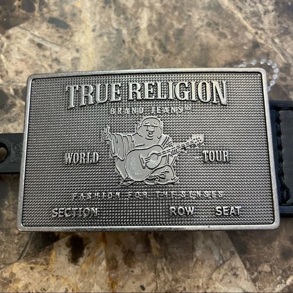 True Religion Buddha Logo Belt Men’s New - Picture 4 of 9